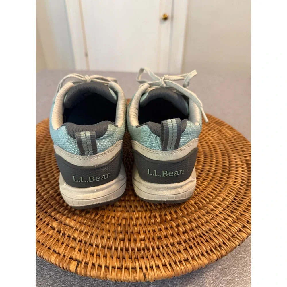 LL Bean Trail Model Waterproof Hiking Shoes Light Blue Grey Womens Low Top‎